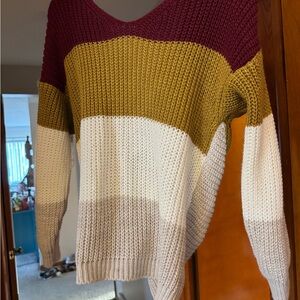 Colorblock V-Neck Sweater